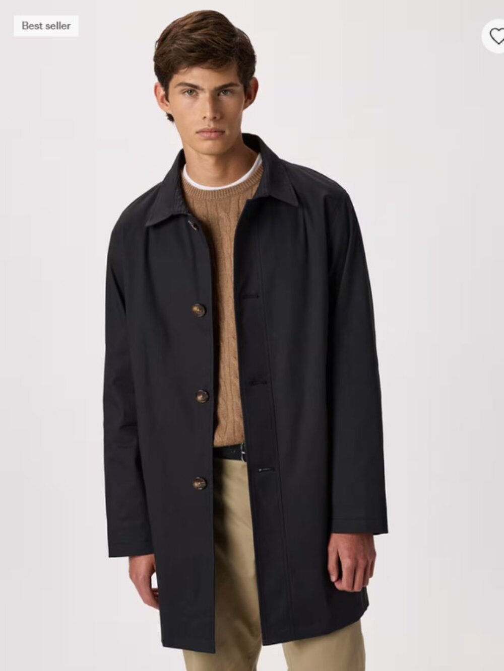 Quince Men's Comfort Stretch Trench Coat Black Size Medium New With Tags $104